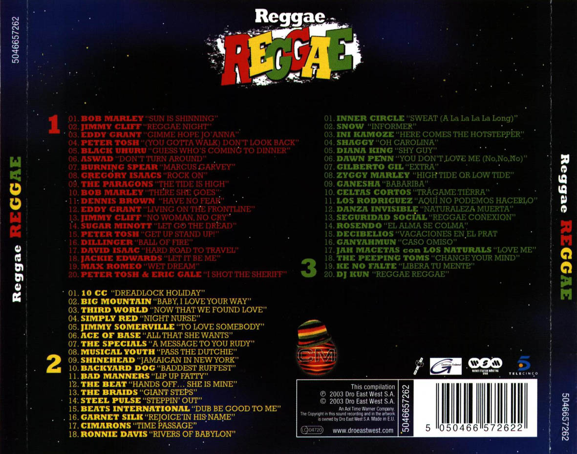Cartula Trasera de Reggae Reggae