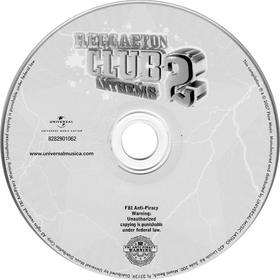 Cartula Cd de Reggaeton Club Anthems Volumen 2