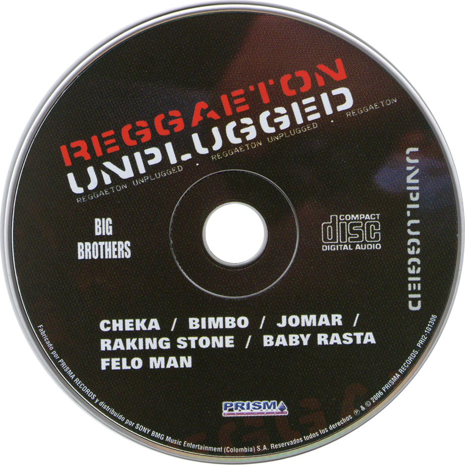 Cartula Cd de Reggaeton Unplugged