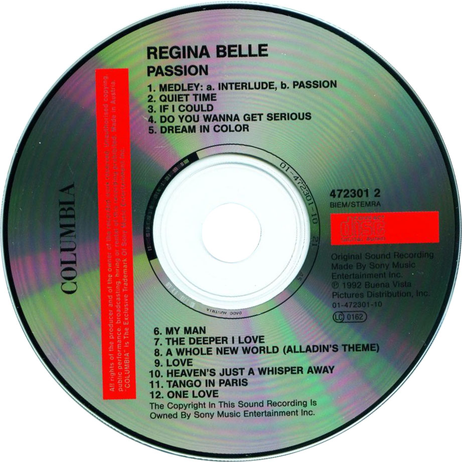 Cartula Cd de Regina Belle - Passion