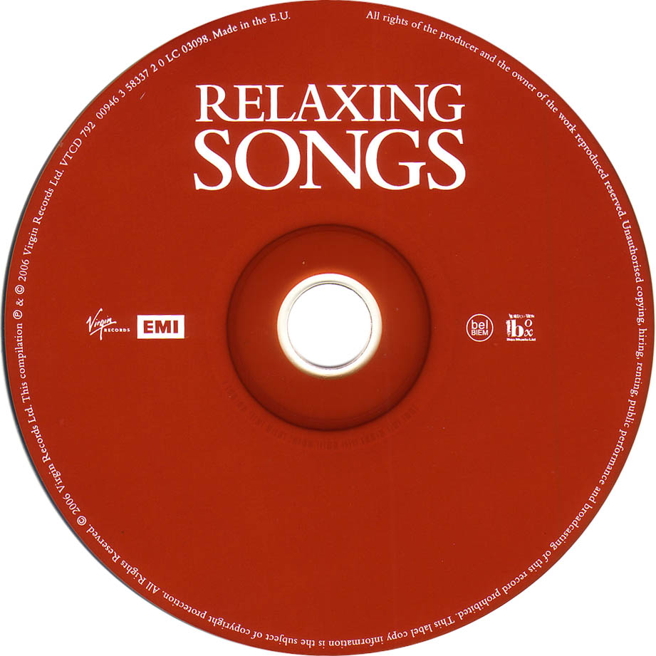 Cartula Cd de Relaxing Songs