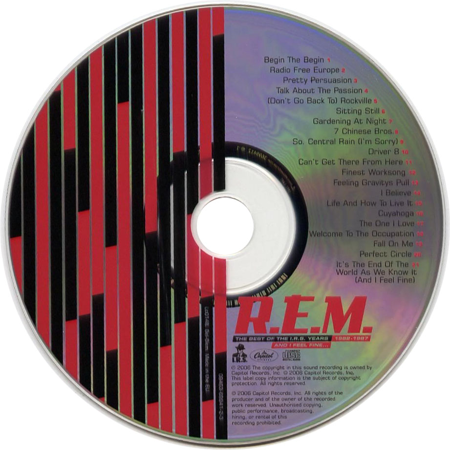 Cartula Cd de Rem - And I Feel Fine... (The Best Of The I.r.s. Years 1982-1987)