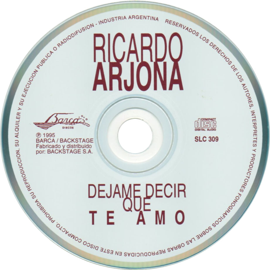 Cartula Cd de Ricardo Arjona - Dejame Decir Que Te Amo
