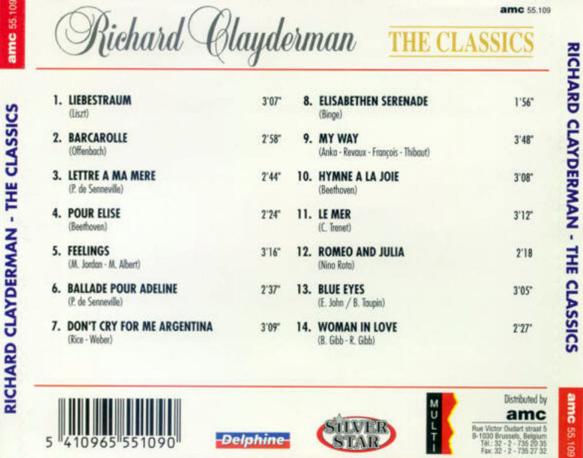 Cartula Trasera de Richard Clayderman - The Classics