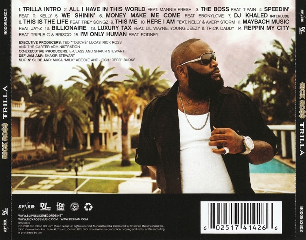 Cartula Trasera de Rick Ross - Trilla