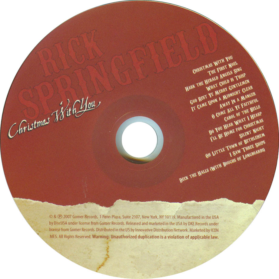 Cartula Cd de Rick Springfield - Christmas With You