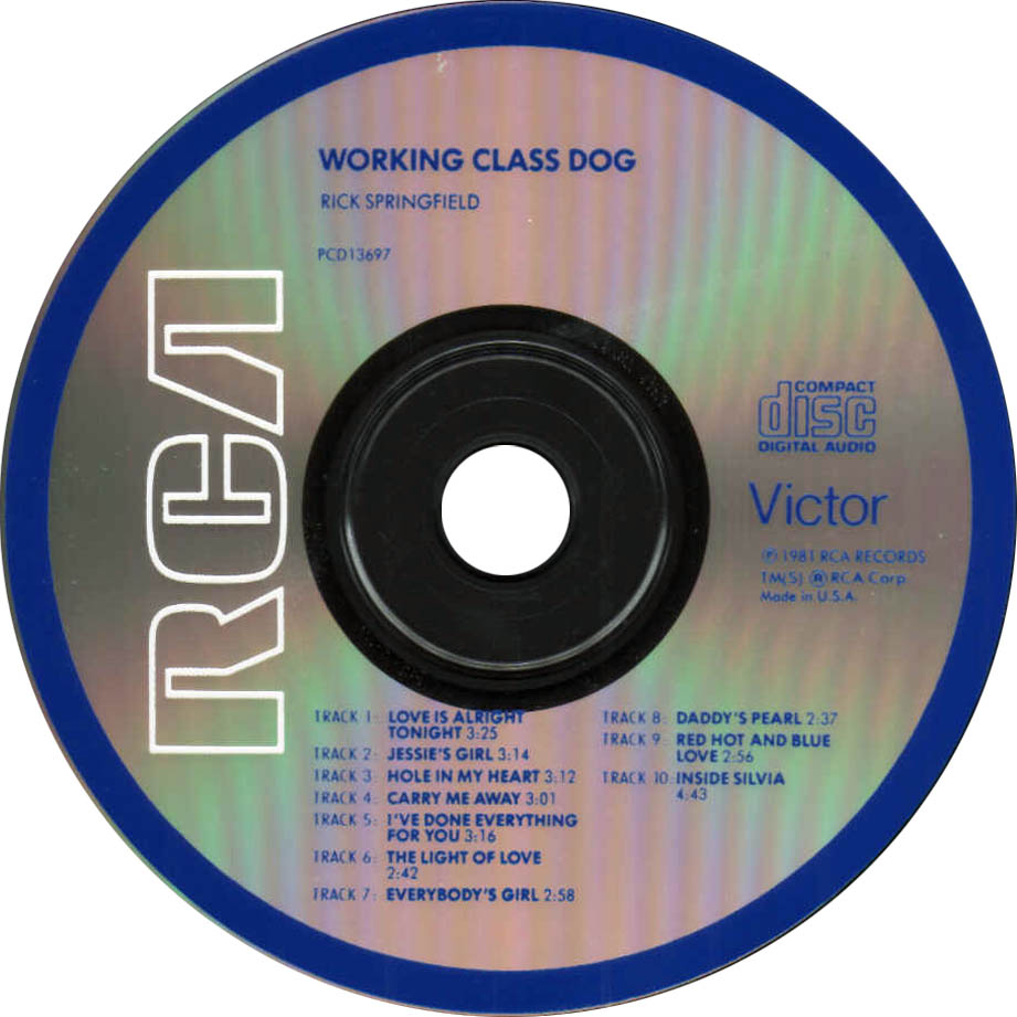 Cartula Cd de Rick Springfield - Working Class Dog