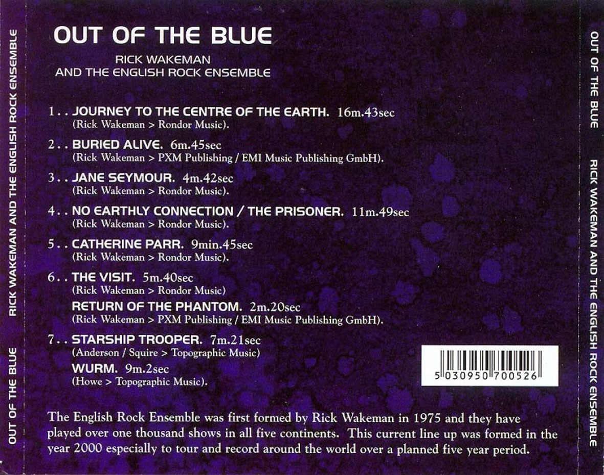 Cartula Trasera de Rick Wakeman - Out Of The Blue