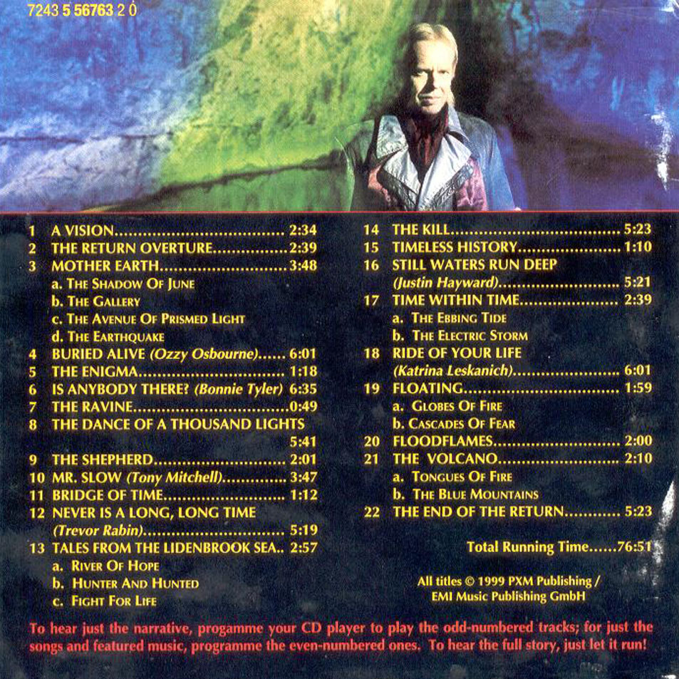 Cartula Interior Frontal de Rick Wakeman - Return To The Centre Of The Earth
