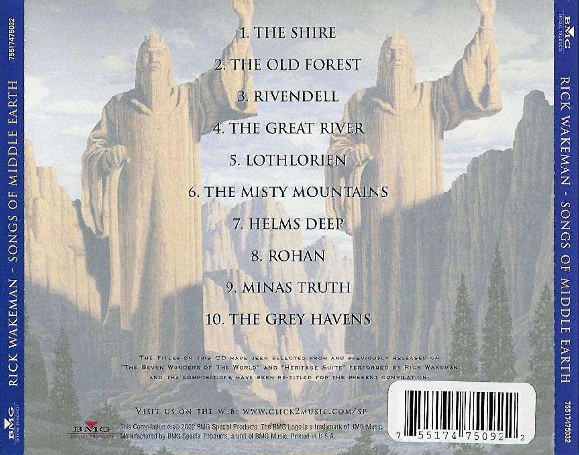 Cartula Trasera de Rick Wakeman - Songs Of Middle Earth