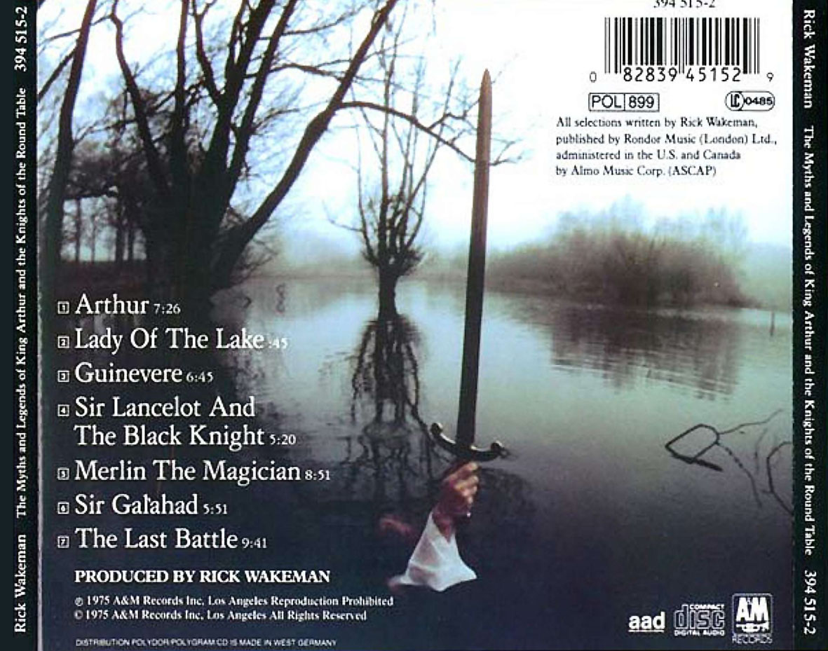 Cartula Trasera de Rick Wakeman - The Myths And Legends Of King Arthur And The Knights Of The Round Tabl