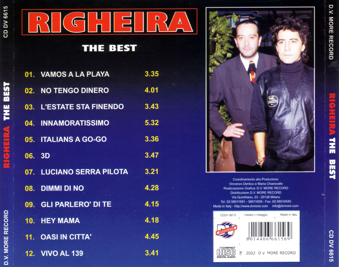 Cartula Trasera de Righeira - The Best