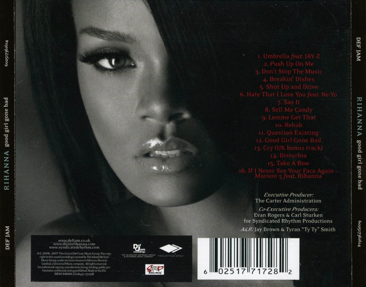 Cartula Trasera de Rihanna - Good Girl Gone Bad (Edicion Reino Unido)