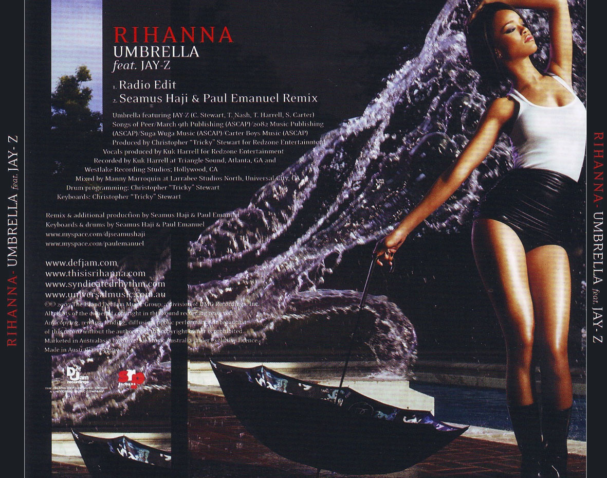 Cartula Trasera de Rihanna - Umbrella (Featuring Jay-Z) (Cd Single)