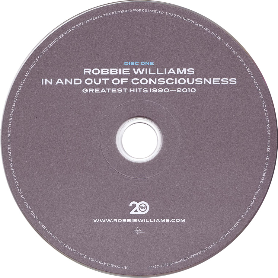 Cartula Cd1 de Robbie Williams - In And Out Of Consciousness: The Greatest Hits 1990-2010