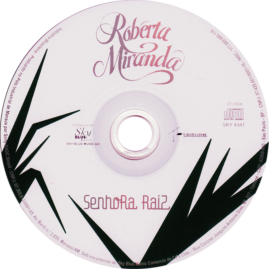Cartula Cd de Roberta Miranda - Senhora Raiz