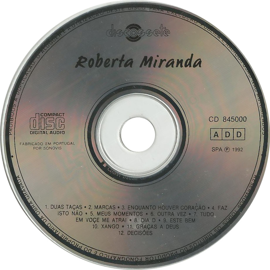 Cartula Cd de Roberta Miranda - Volume 4