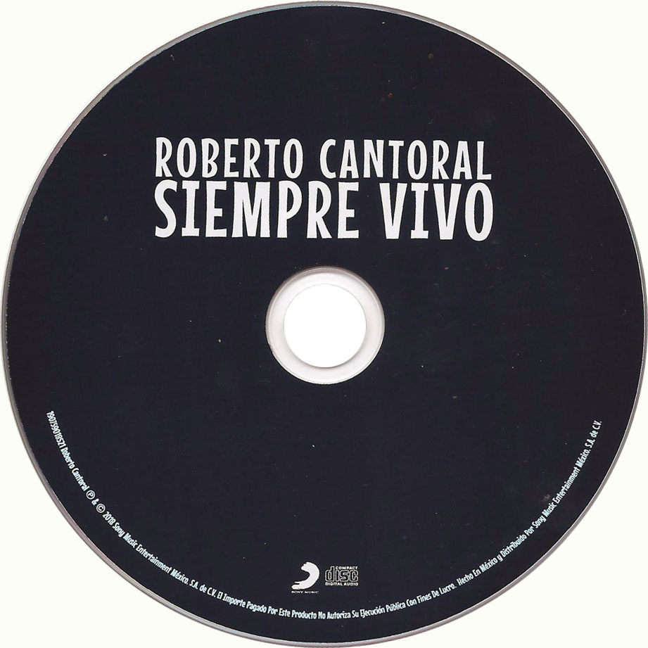 Cartula Cd de Roberto Cantoral: Siempre Vivo