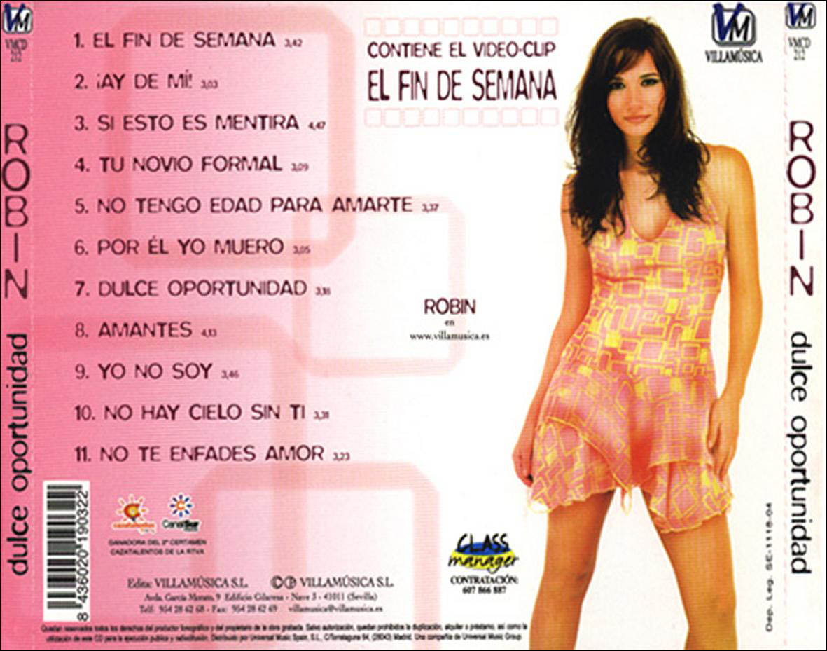 Car�tula Trasera de Robin - Dulce Oportunidad