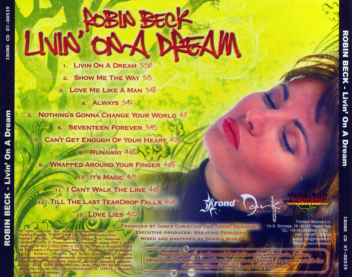 Cartula Trasera de Robin Beck - Livin' On A Dream