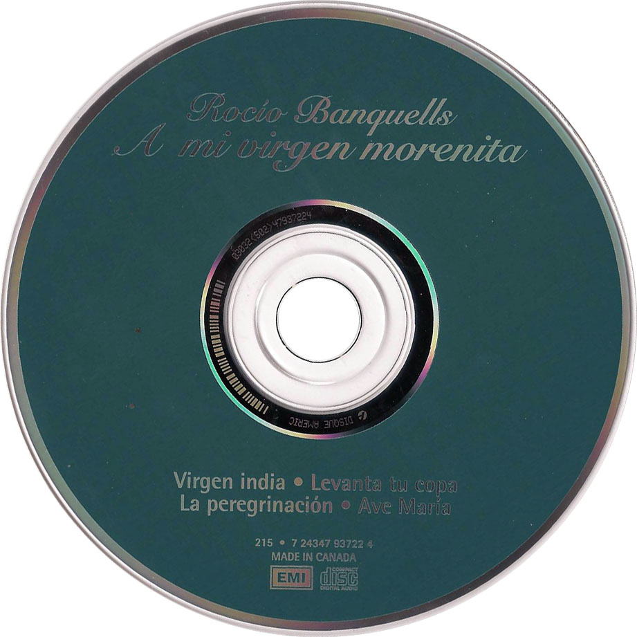 Cartula Cd de Rocio Banquells - A Mi Virgen Morenita