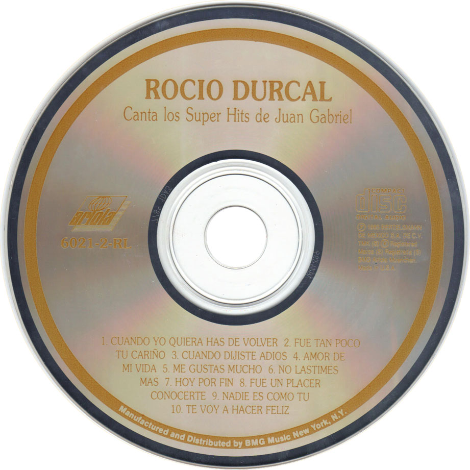 Cartula Cd de Rocio Durcal - Canta Los Super Hits De Juan Gabriel Volumen 2