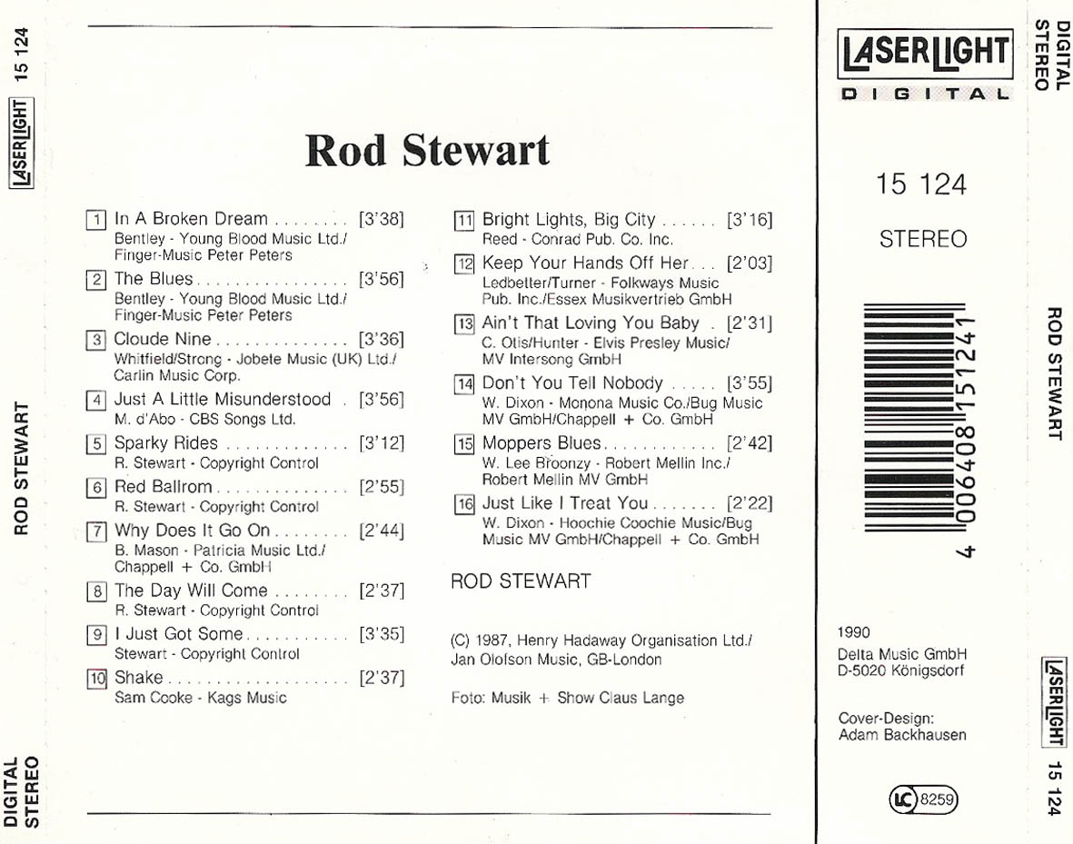 Cartula Trasera de Rod Stewart - Rod Stewart