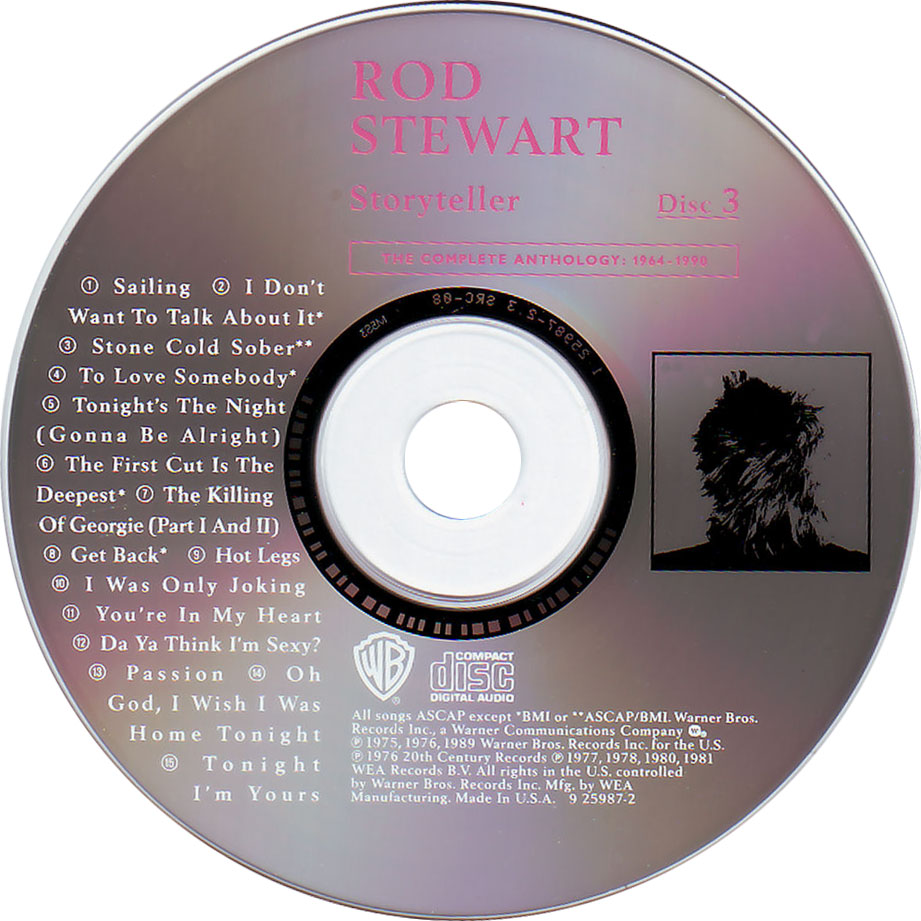 Cartula Cd3 de Rod Stewart - Storyteller - The Complete Anthology: 1964-1990