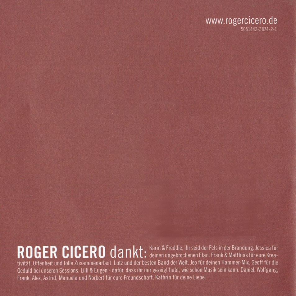 Cartula Interior Frontal de Roger Cicero - Beziehungsweise