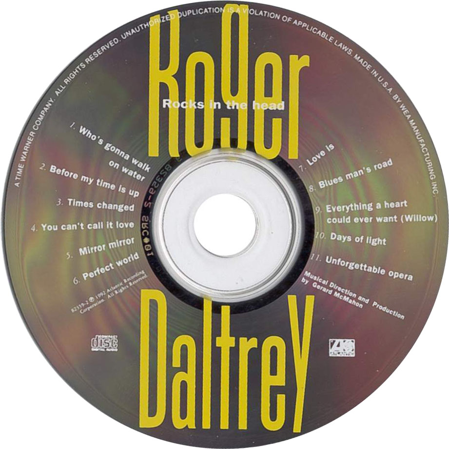 Cartula Cd de Roger Daltrey - Rocks In The Head