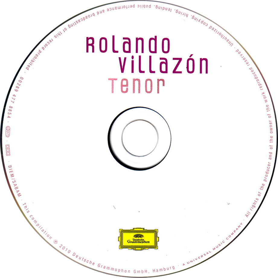 Cartula Cd de Rolando Villazon - Tenor