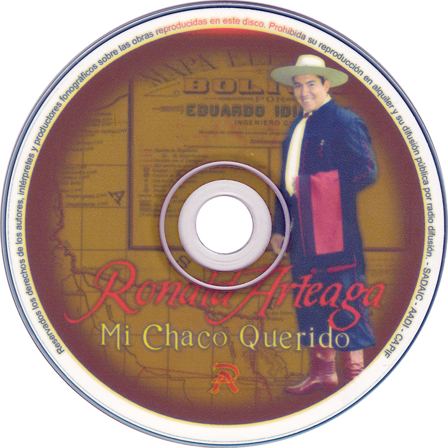 Cartula Cd de Ronald Arteaga - Mi Chaco Querido