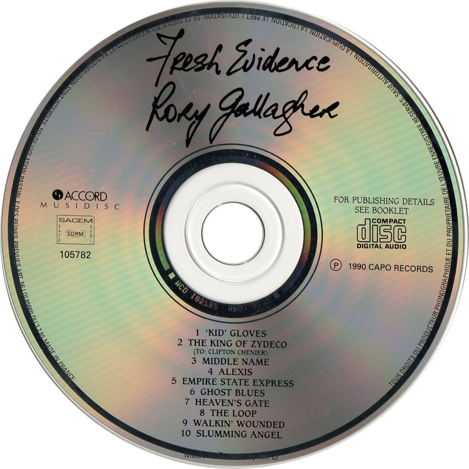 Cartula Cd de Rory Gallagher - Fresh Evidence