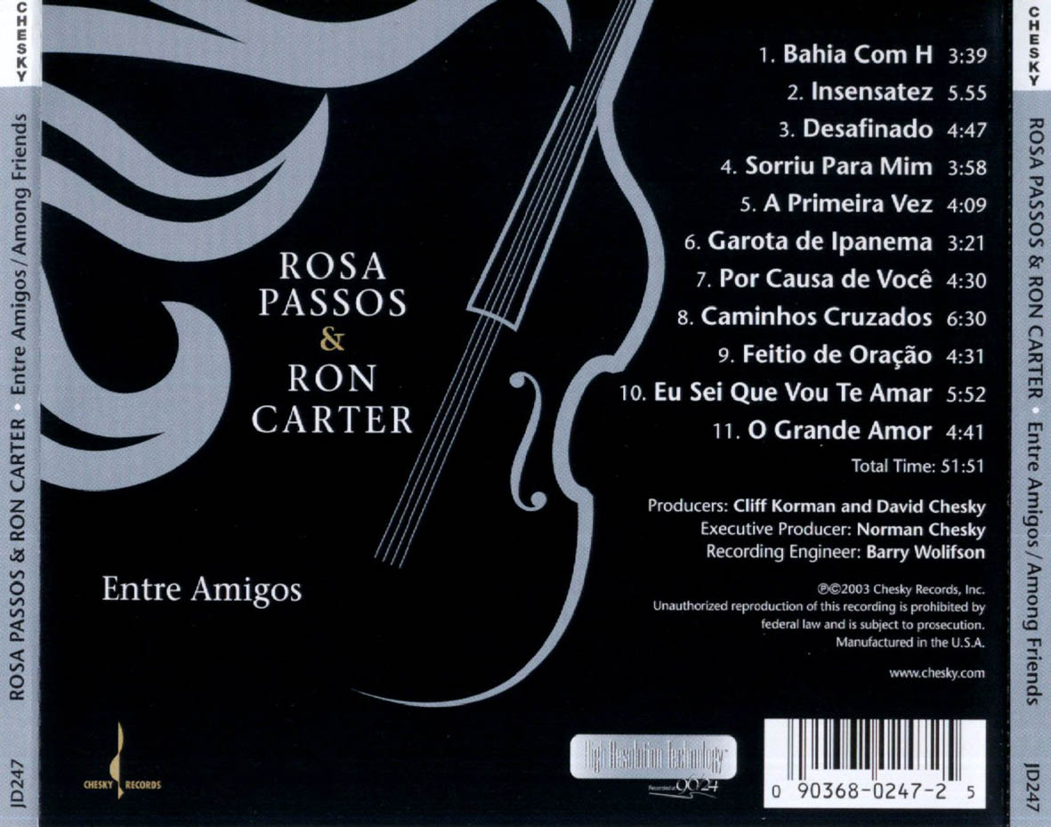 Cartula Trasera de Rosa Passos & Ron Carter - Entre Amigos