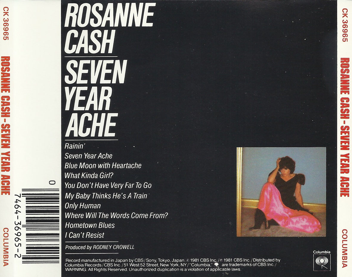 Cartula Trasera de Rosanne Cash - Seven Year Ache