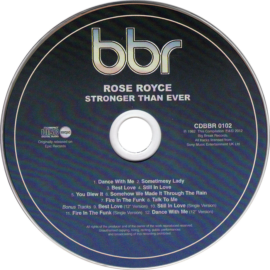 Cartula Cd de Rose Royce - Stronger Than Ever