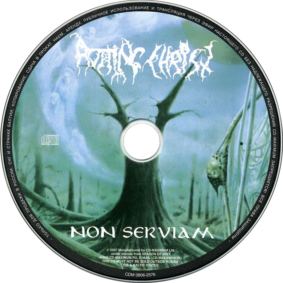 Cartula Cd de Rotting Christ - Non Serviam (1994)