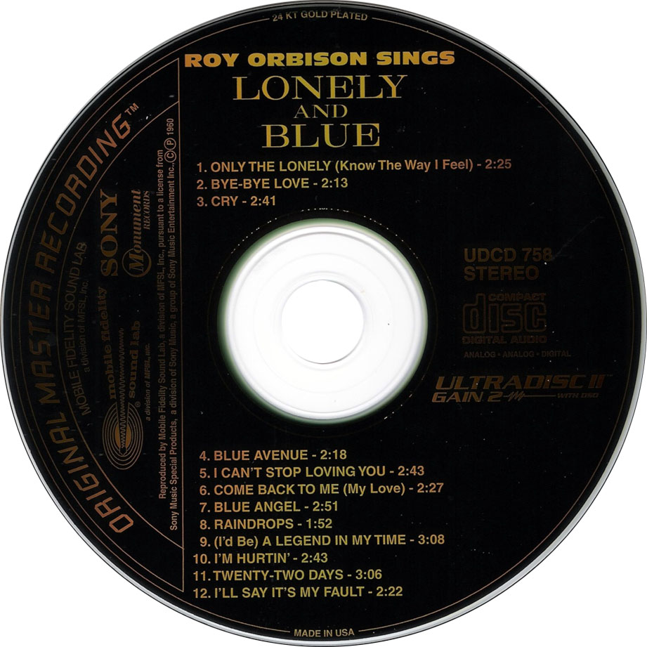 Cartula Cd de Roy Orbison - Sings Lonely And Blue
