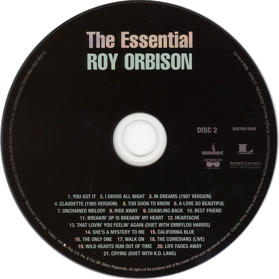 Cartula Cd2 de Roy Orbison - The Essential
