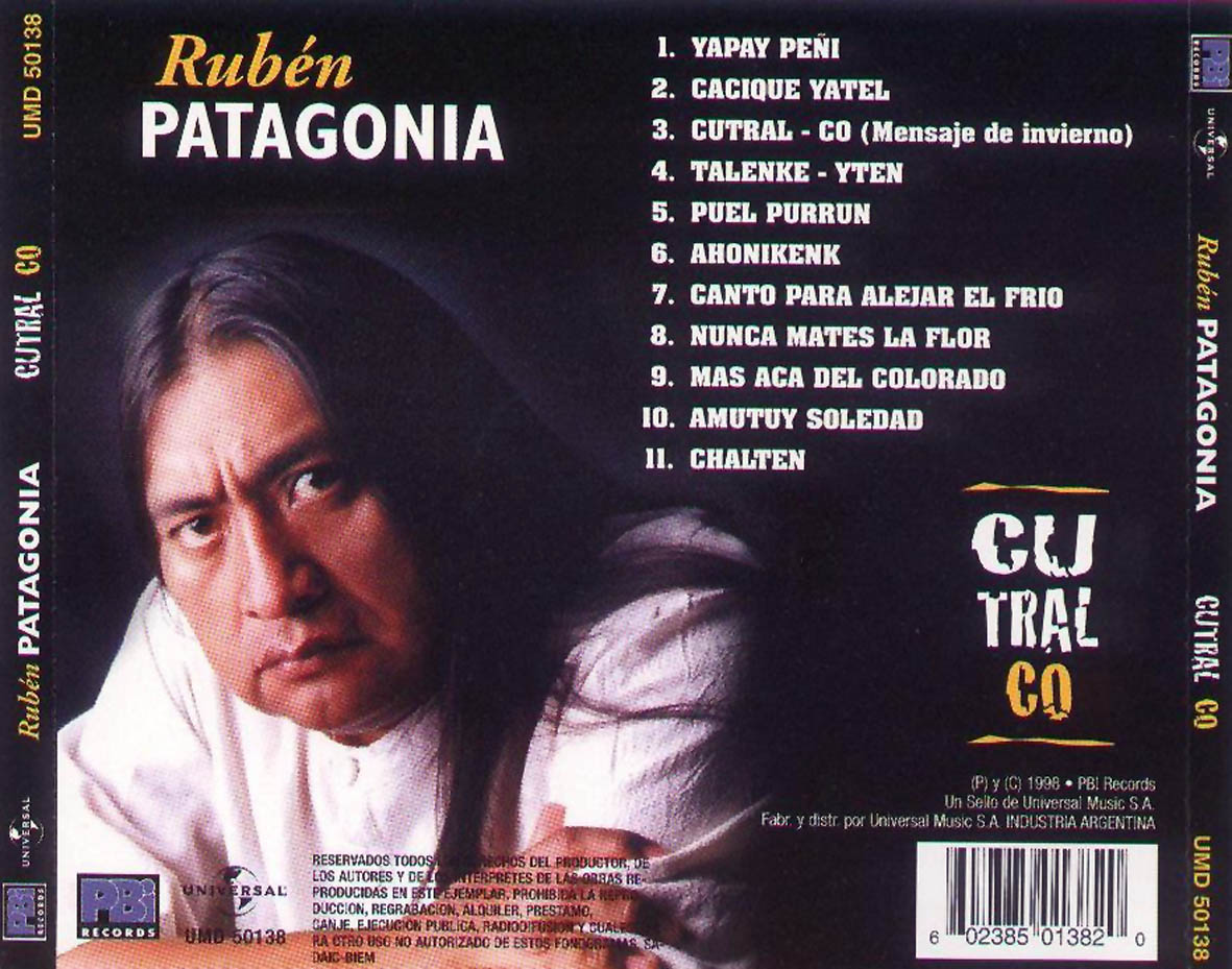 Cartula Trasera de Ruben Patagonia - Cutral Co