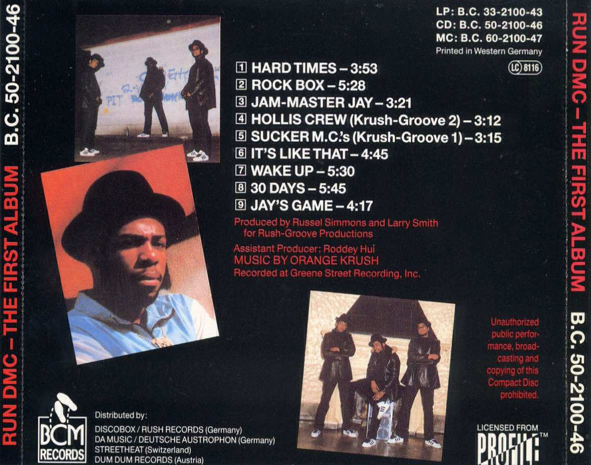 Cartula Trasera de Run-D.m.c. - Run-D.m.c.