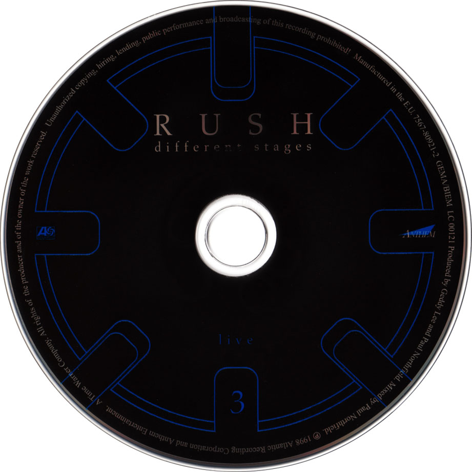 Cartula Cd3 de Rush - Different Stages