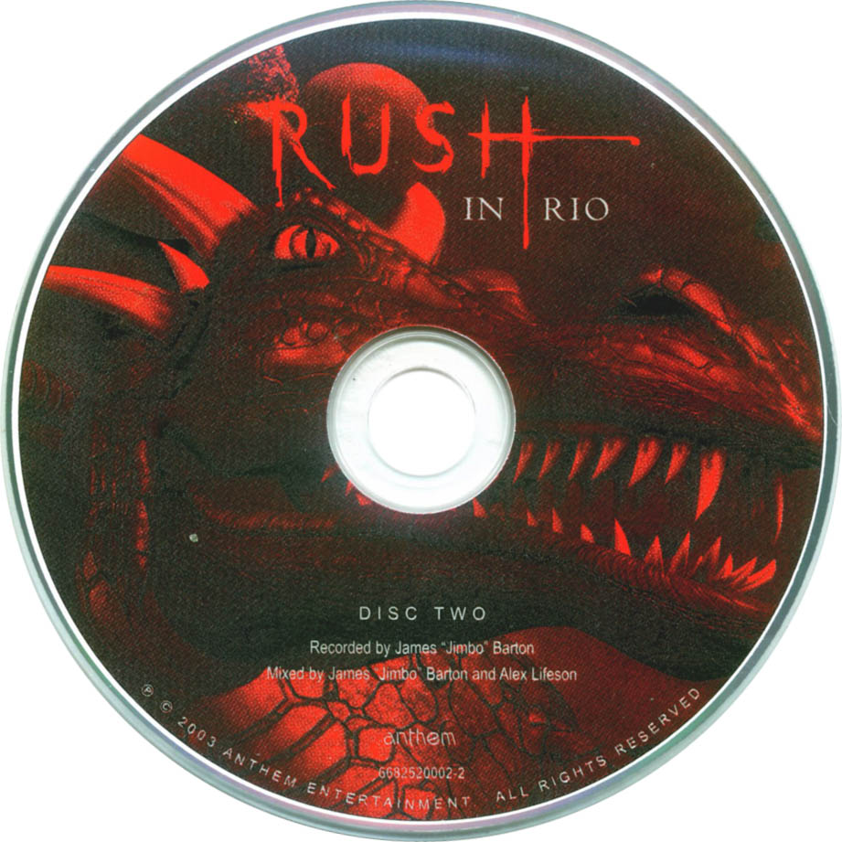 Cartula Cd2 de Rush - Rush In Rio