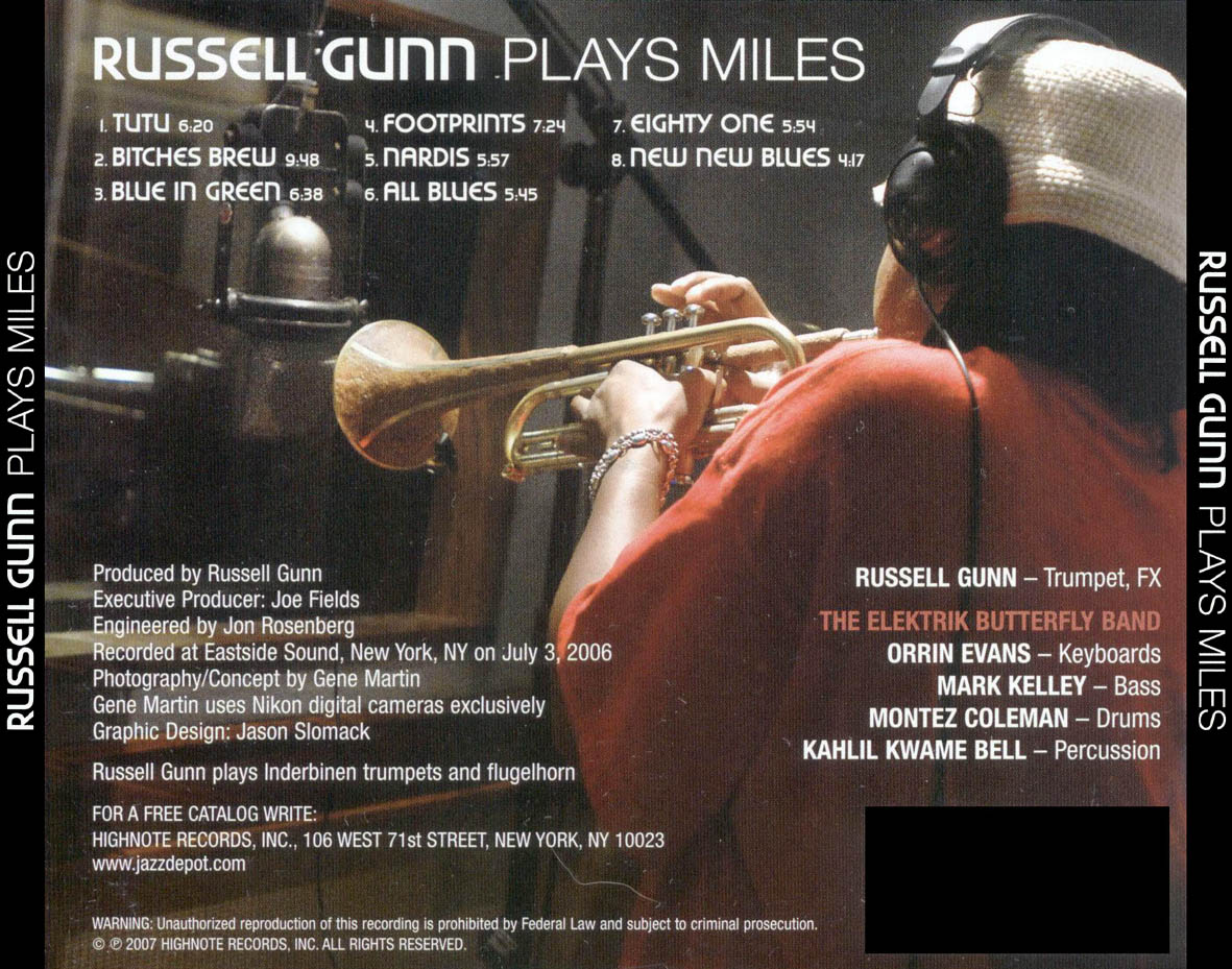 Cartula Trasera de Russell Gunn - Plays Miles