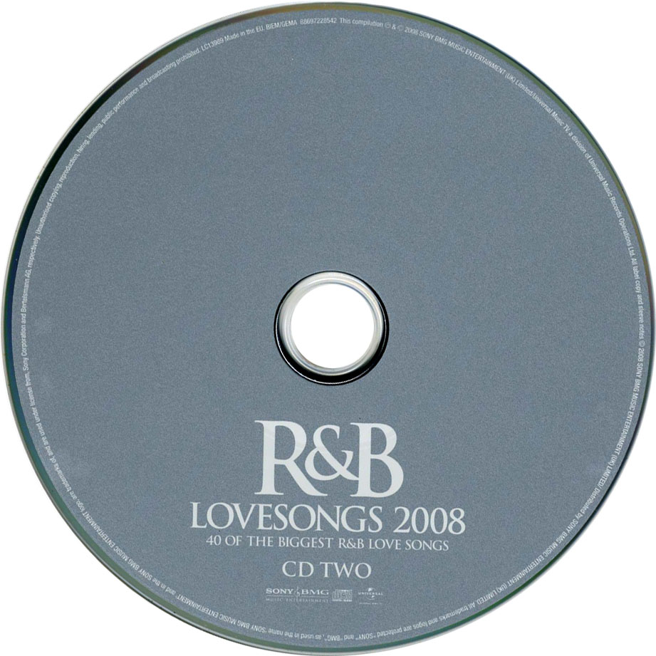 Carátula Cd2 de R&b Lovesongs 2008