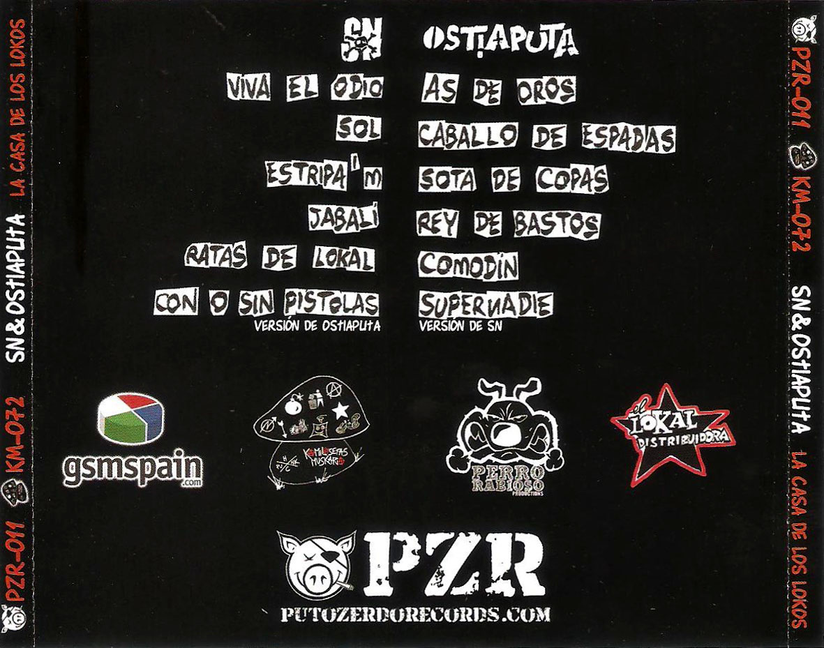 Cartula Trasera de Sn & Ostiaputa - La Casa De Los Lokos
