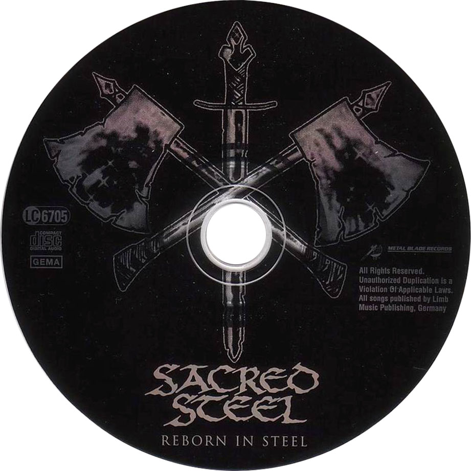 Cartula Cd de Sacred Steel - Reborn In Steel