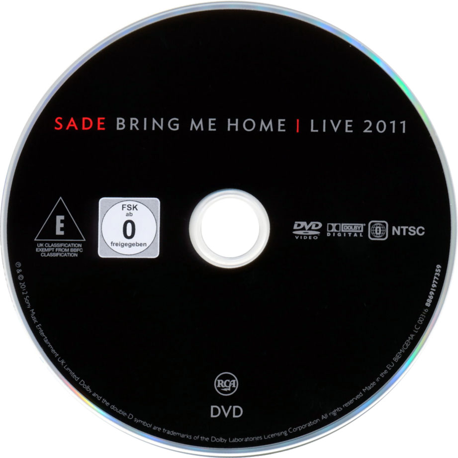 Cartula Dvd de Sade - Bring Me Home Live 2011