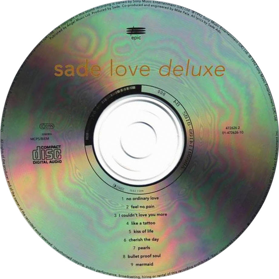 Cartula Cd de Sade - Love Deluxe