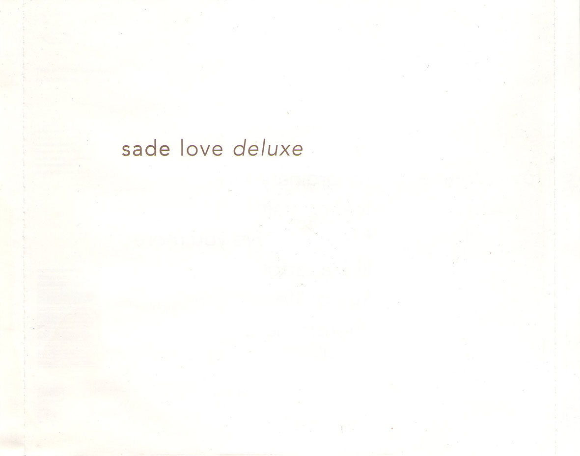 Cartula Interior Trasera de Sade - Love Deluxe